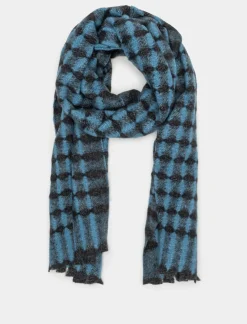 Piazza Italia Sciarpa da donna traforata - Denim Blu Discount