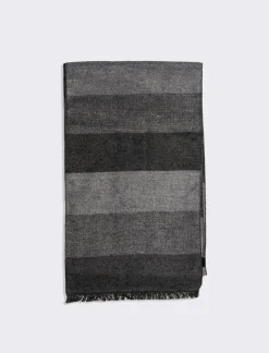 Piazza Italia Sciarpa da uomo a fasce larghe - Nero Cheap