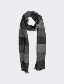 Piazza Italia Sciarpa da uomo a fasce larghe - Nero Cheap