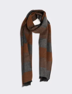 Piazza Italia Sciarpa da uomo a fasce larghe - Marrone Sale