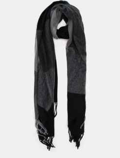 Piazza Italia Sciarpa da uomo a quadri grandi - Nero Cheap