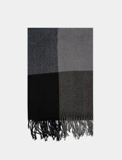 Piazza Italia Sciarpa da uomo a quadri grandi - Nero Cheap