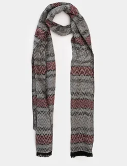 Piazza Italia Sciarpa da uomo a quadri e spigato - Grigio Outlet