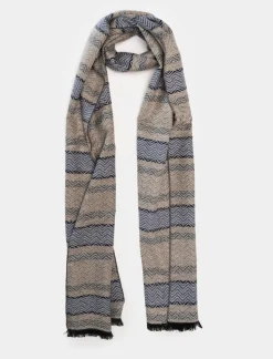 Piazza Italia Sciarpa da uomo a quadri e spigato - Denim Blu New