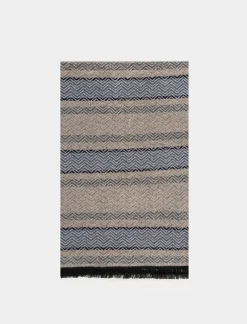 Piazza Italia Sciarpa da uomo a quadri e spigato - Denim Blu New