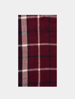 Piazza Italia Sciarpa da uomo a quadri con frange - Bordeaux Rosso Sale
