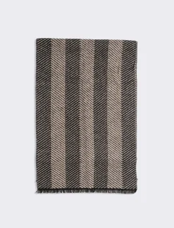 Piazza Italia Sciarpa da uomo a righe e spigato - Beige Discount