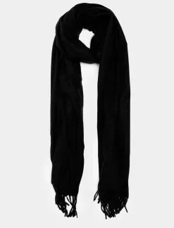 Piazza Italia Sciarpa da uomo con frange - Nero Fashion