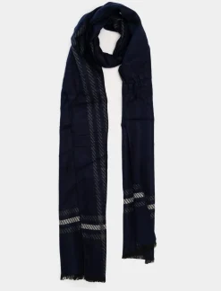 Piazza Italia Sciarpa da uomo con microfantasie - -grigio Blu Best