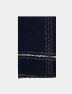 Piazza Italia Sciarpa da uomo con microfantasie - -grigio Blu Best