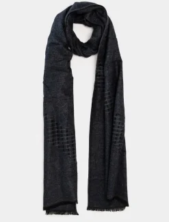 Piazza Italia Sciarpa da uomo con microfantasie - Blu Outlet