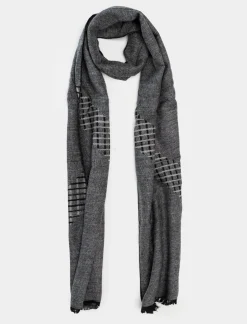 Piazza Italia Sciarpa da uomo con microfantasie - Nero New