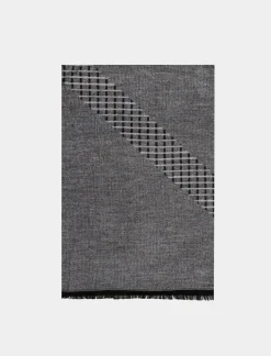 Piazza Italia Sciarpa da uomo con microfantasie - Nero New