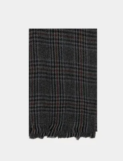 Piazza Italia Sciarpa da uomo in piè de poul - Blu Hot