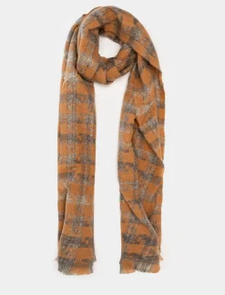 Piazza Italia Sciarpa da uomo in piè de poul - coccio Marrone New