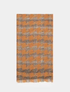 Piazza Italia Sciarpa da uomo in piè de poul - coccio Marrone New