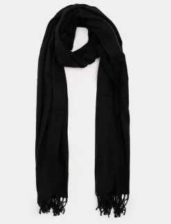 Piazza Italia sciarpa donna unito c/frange - Nero Cheap