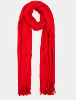 Piazza Italia sciarpa donna unito c/frange - Rosso Shop