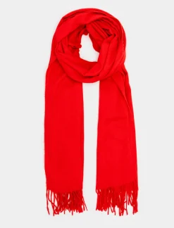 Piazza Italia sciarpa donna unito c/frange - Rosso Shop