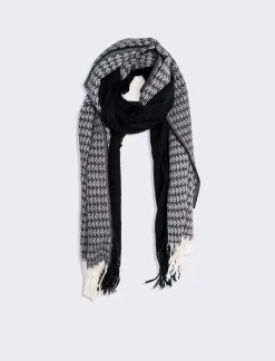 Piazza Italia Sciarpa uomo bicolor con frange - Nero Fashion