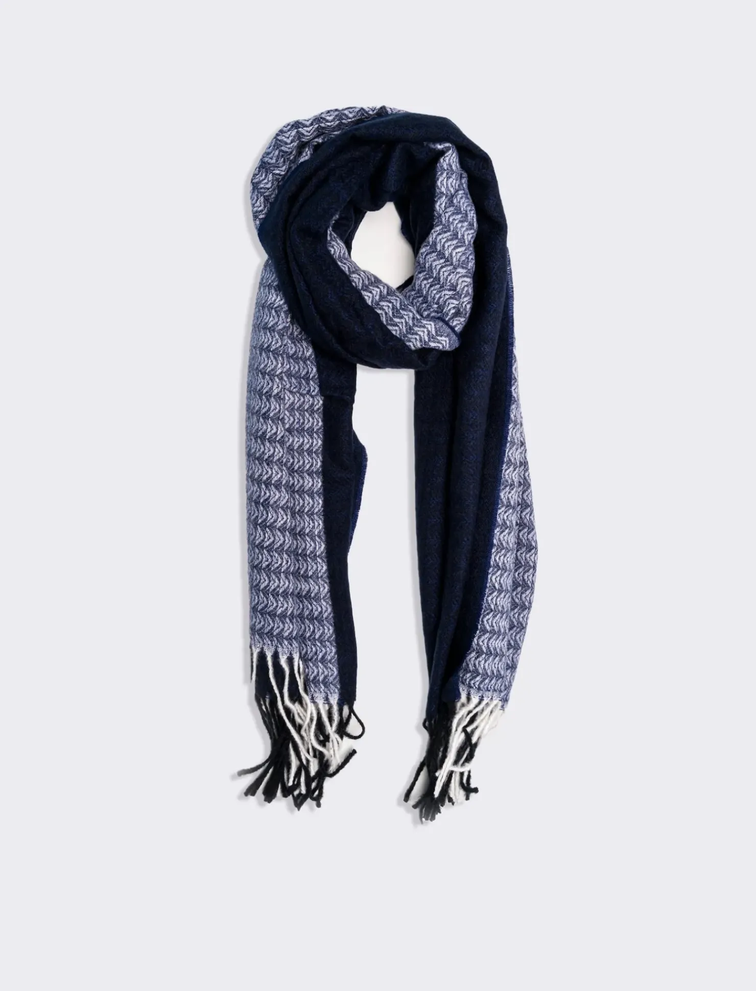 Piazza Italia Sciarpa uomo bicolor con frange - Blu Best Sale