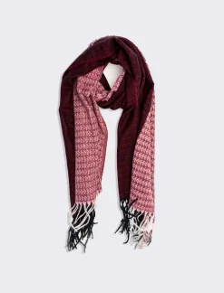 Piazza Italia Sciarpa uomo bicolor con frange - Rosso Outlet