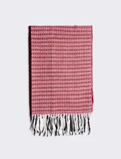 Piazza Italia Sciarpa uomo bicolor con frange - Rosso Outlet