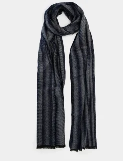 Piazza Italia Sciarpada uomo con viscosa a righe - Blu Fashion