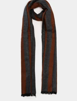 Piazza Italia Sciarpada uomo con viscosa a righe - coccio Marrone Fashion