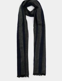 Piazza Italia Sciarpada uomo con viscosa a righe - -blu Grigio Best