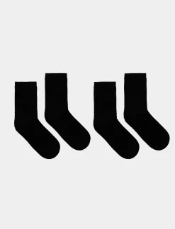 Piazza Italia Set 2 paia calzini a costine da donna - Nero Store