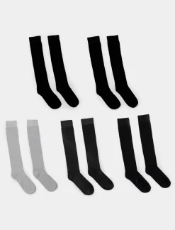 Piazza Italia Set calzini 5 paia lunghi da uomo - Nero Best