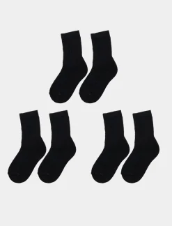 Piazza Italia Set calzini 3 paia sport unisex  - Nero Discount