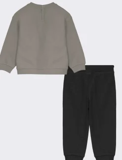 Piazza Italia Set due pezzi composto da felpa a manica lunga con stampa frontale e jogger - piombo Grigio Shop