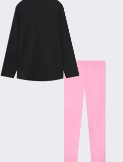 Piazza Italia Set due pezzi maglia a manica lunga e leggings elastico con stampa mylar - Nero Best Sale