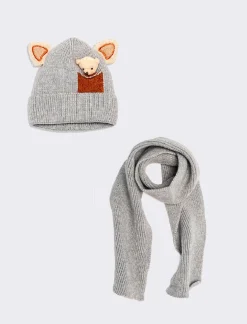 Piazza Italia Set neonato cappello con orecchie orsetto - Grigio Sale