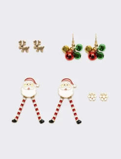 Piazza Italia Set orecchini da donna multicard natalizia - Oro Sale