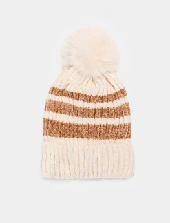 Piazza Italia Set sciarpa + cappello a righe da bambino - Bianco sporco 0 Hot