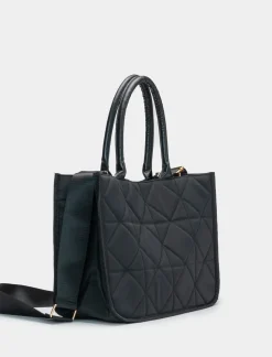 Piazza Italia Shopper da donna con trapuntatura in nylon - Nero Outlet