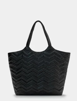 Piazza Italia Shopper da donna trapuntata zig zag - Nero Cheap