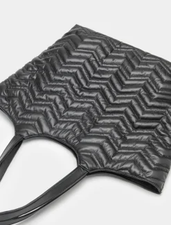 Piazza Italia Shopper da donna trapuntata zig zag - Nero Cheap