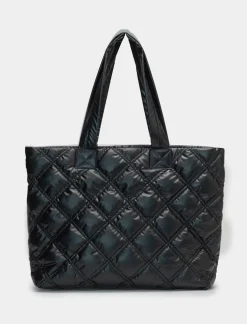 Piazza Italia Shopper da donna trapuntata in nylon - Nero Sale