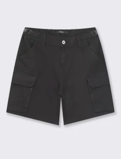 Piazza Italia Short cargo vita alta con tasche applicate e dettagli in vita con passanti e nastro regolabili - Nero Fashion