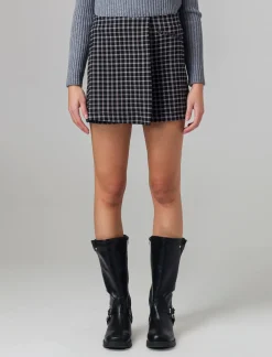 Piazza Italia Short effetto gonna in quadro - Nero Online