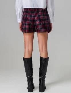 Piazza Italia Short effetto gonna in quadro - Blu Clearance