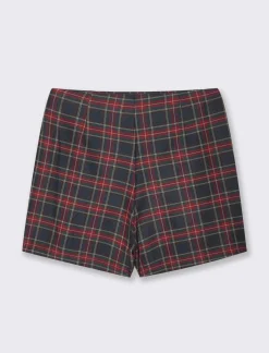 Piazza Italia Short effetto gonna in quadro - Blu Clearance