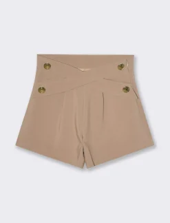 Piazza Italia Short elegante da bambina con fasce incrociate - Caffe' Marrone Best Sale