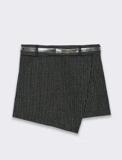 Piazza Italia Short elegante in tessuto elastico gessato - Nero Clearance