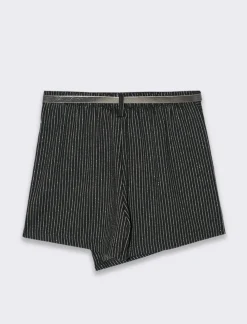 Piazza Italia Short elegante in tessuto elastico gessato - Nero Clearance