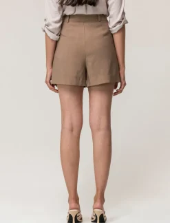 Piazza Italia Short formale in tessuto fliodo lunghezza media con chiusara con gancio e bottone - castoro Grigio Best